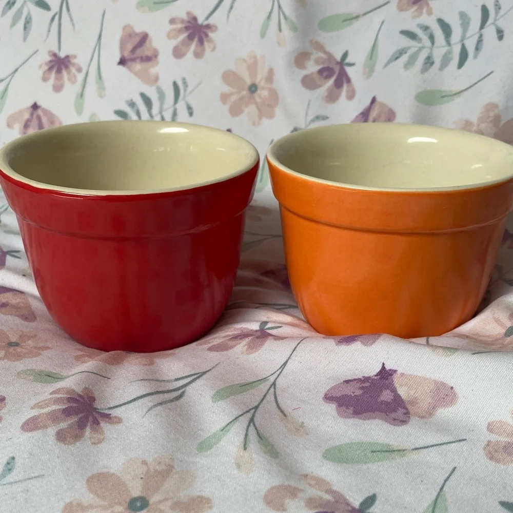 Crate and Barrel Ceramic Condiment Cups Set Of 2